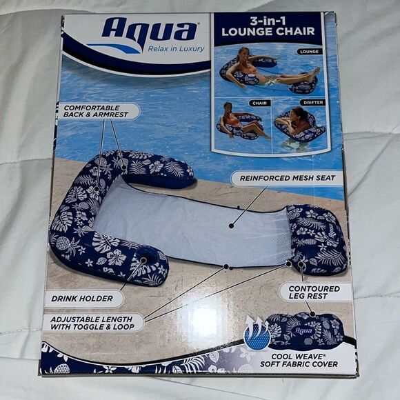 New Aqua 3 in-1 beach swim recliner Pool Hammock &Float lounge chair float lazy - Picture 1 of 3
